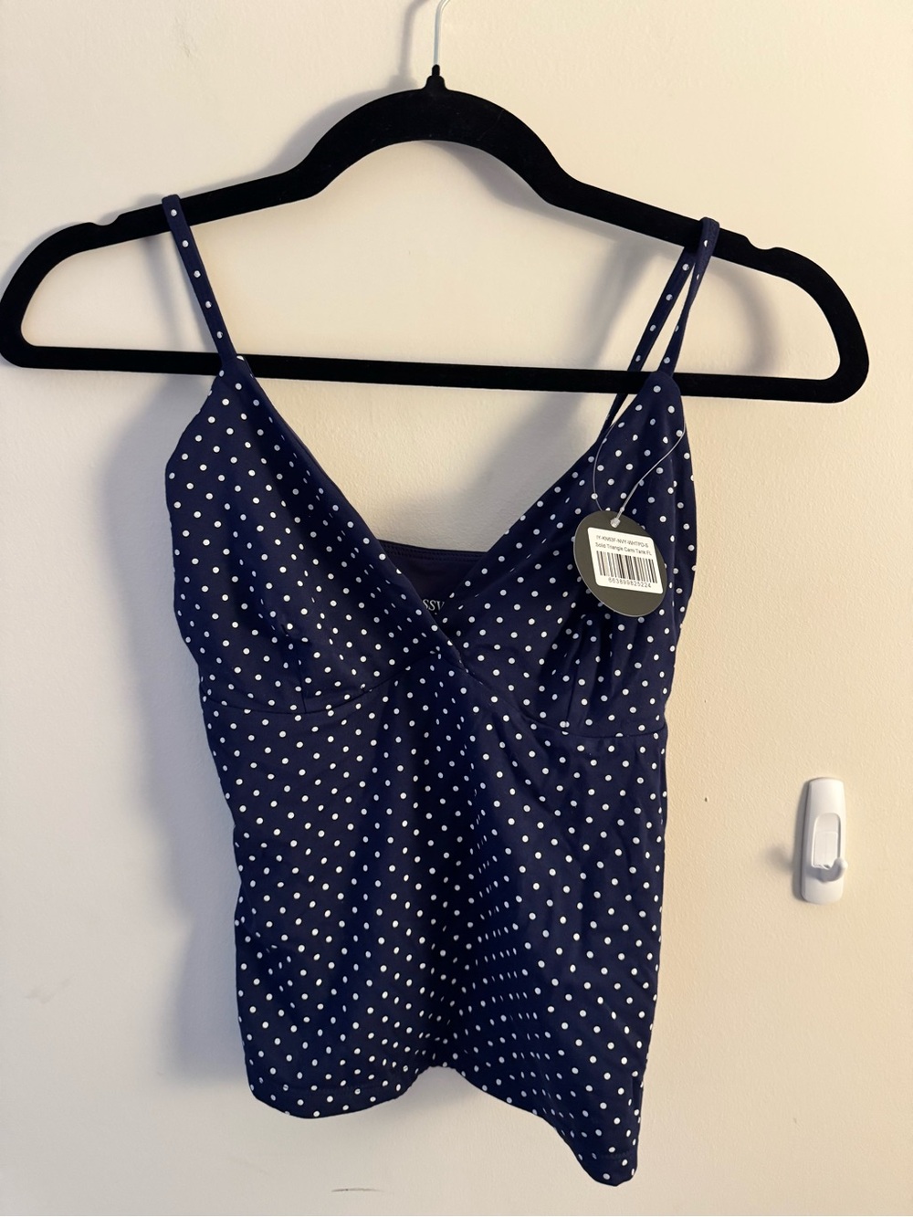 NWT Klassy Network Navy Polka Dot Spaghetti Strap Cami
